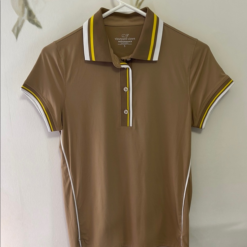 Vineyard Vines Women's Tan Polo Shirt